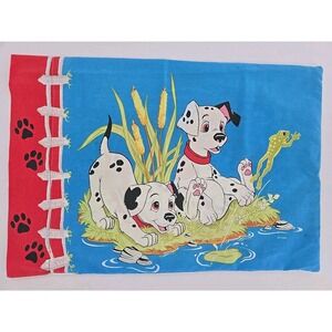 Vintage Disney 101 Dalmatians Pillowcase USA‎ Made Poly Cotton - Very Cool!